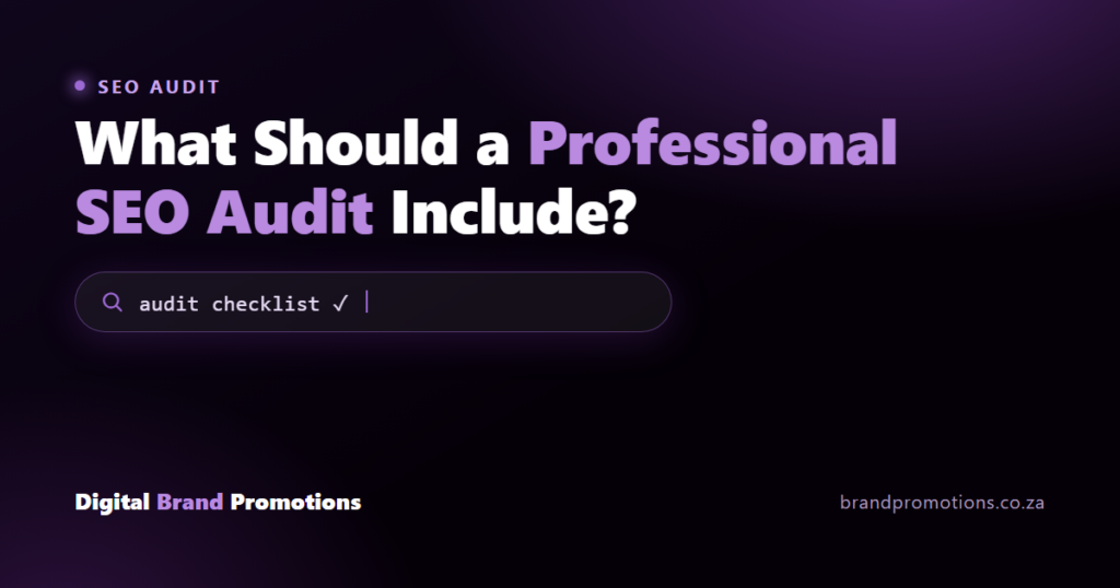 Digital Brand Promotions article cover — What Should a Professional SEO Audit Include?